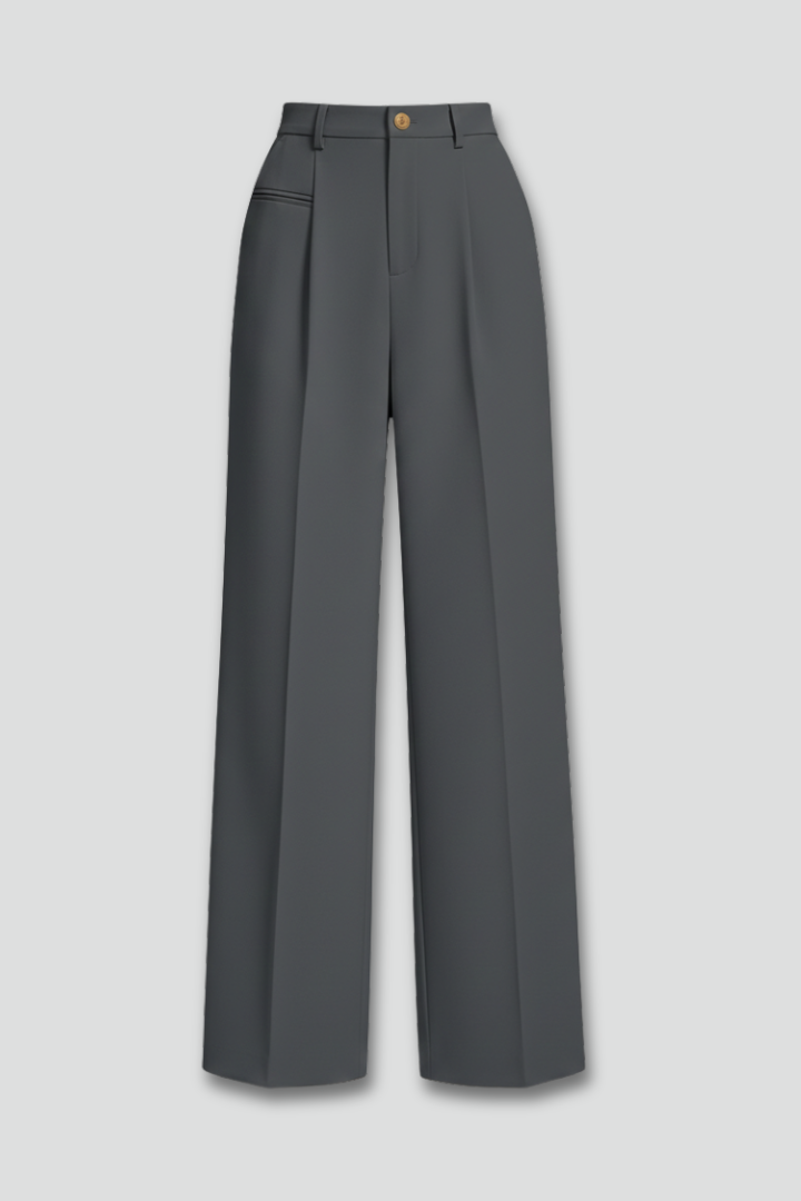 Zosia | Women's Palazzo Trousers | Front Pleats Back Pockets