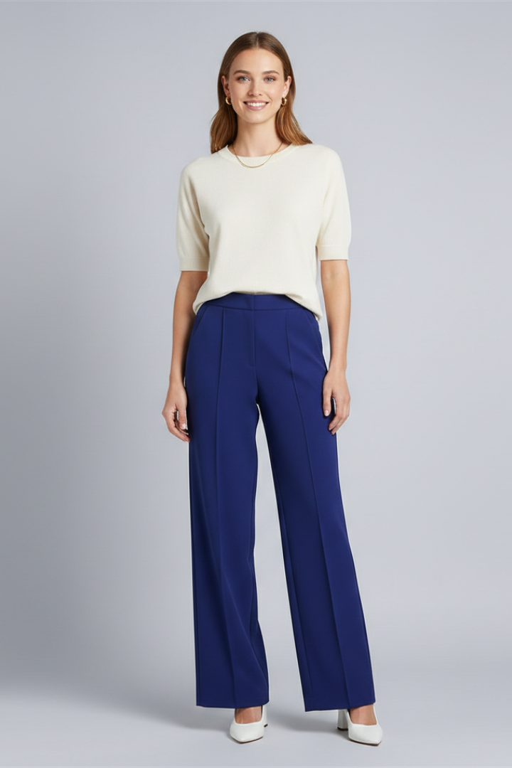 Lala | Women's Palazzo Trousers | High Waist Pleats
