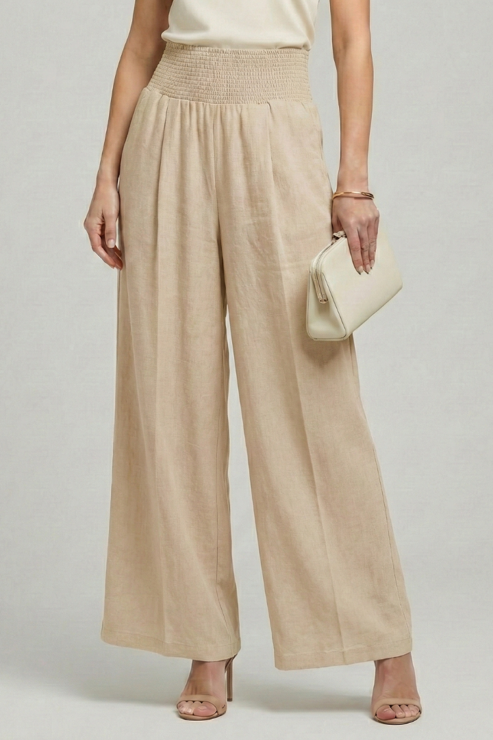 Gunda | Women's Palazzo Trousers | High Waist Pleats