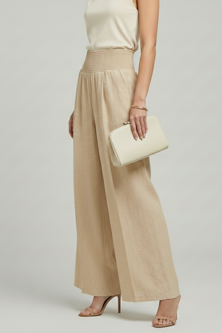 Gunda | Women's Palazzo Trousers | High Waist Pleats