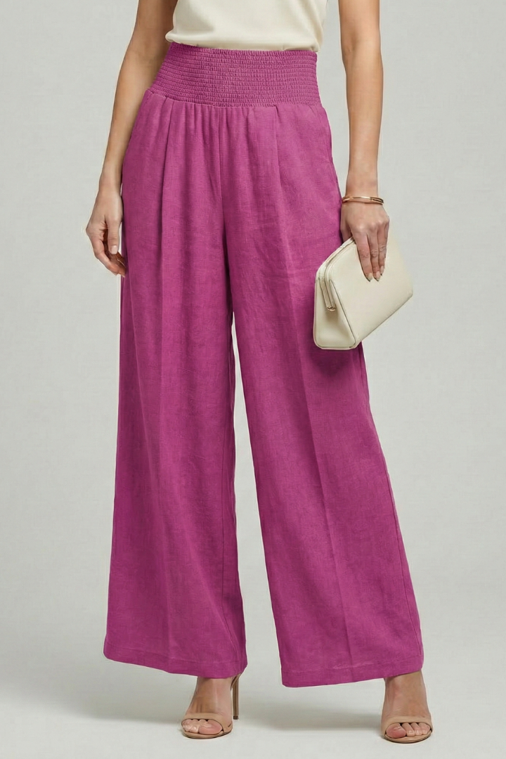 Gunda | Women's Palazzo Trousers | High Waist Pleats