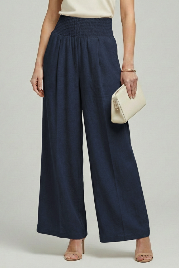 Gunda | Women's Palazzo Trousers | High Waist Pleats