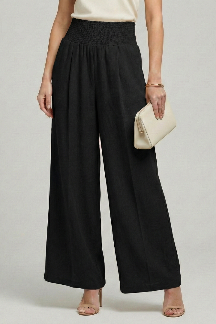 Gunda | Women's Palazzo Trousers | High Waist Pleats