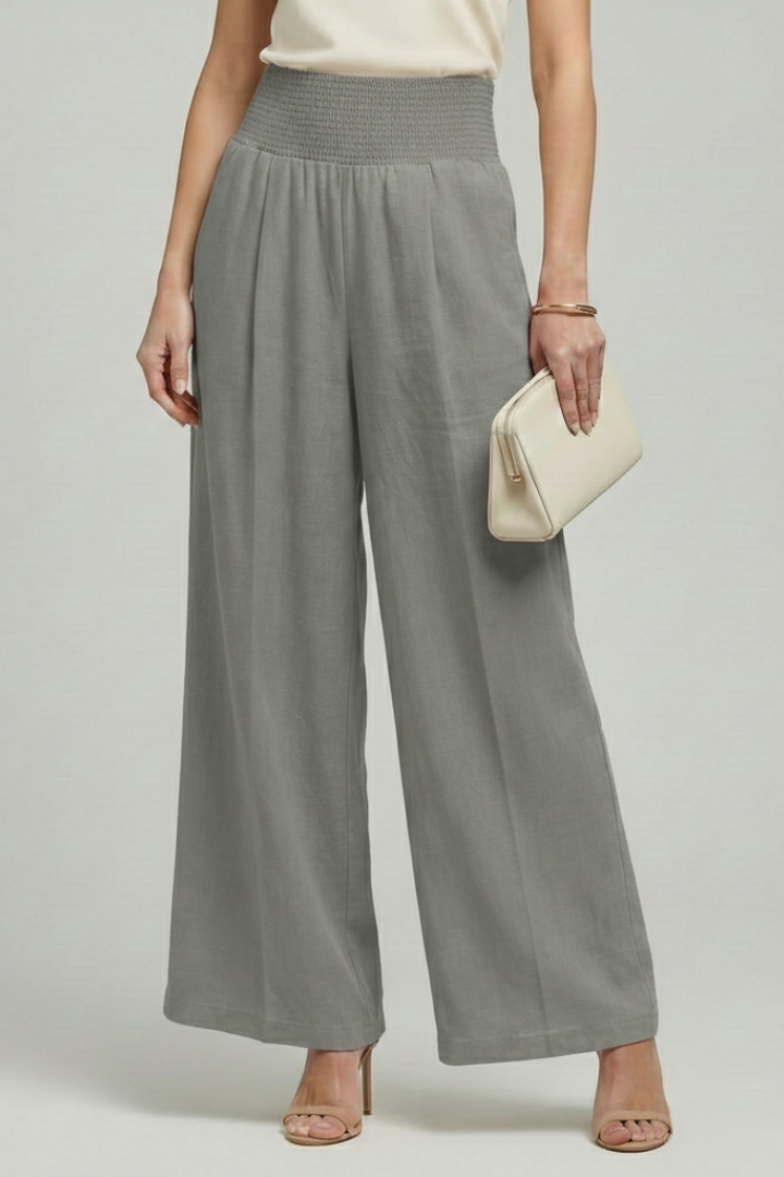 Gunda | Women's Palazzo Trousers | High Waist Pleats