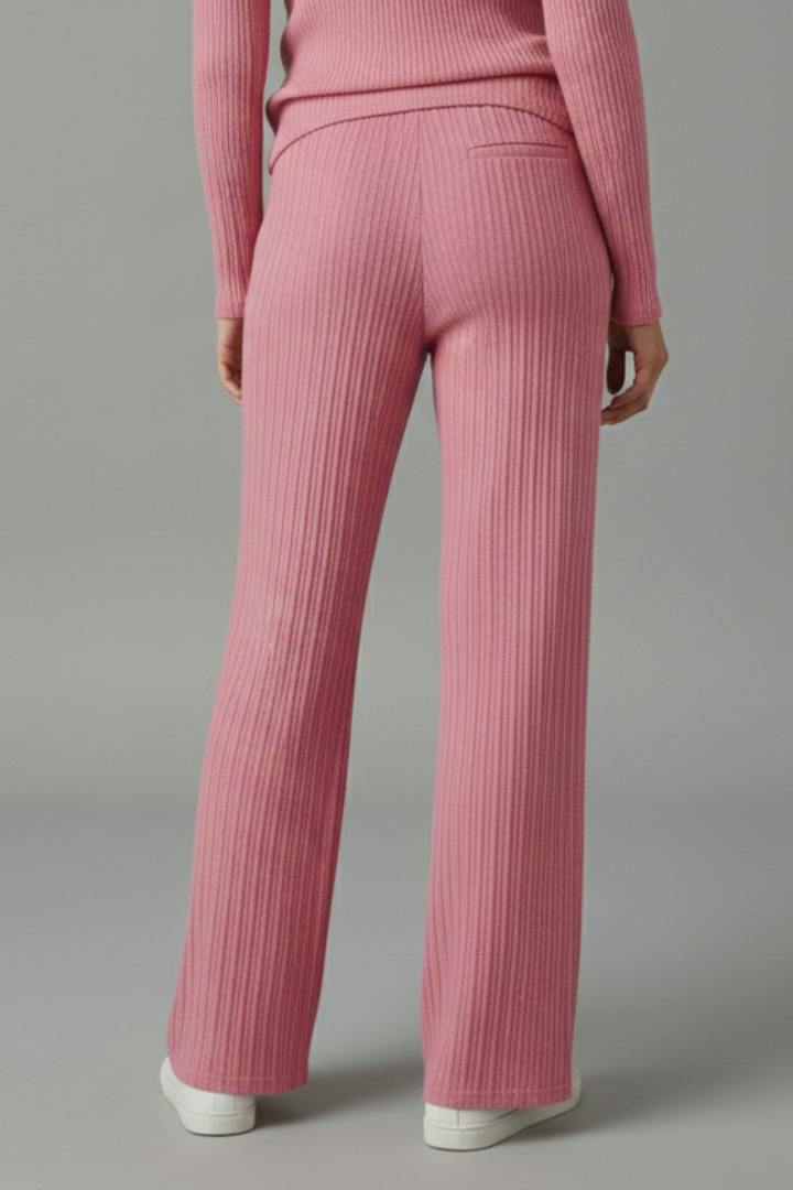 Fala | Women's Palazzo Trousers | Ribbed Surface Drawstring Waist