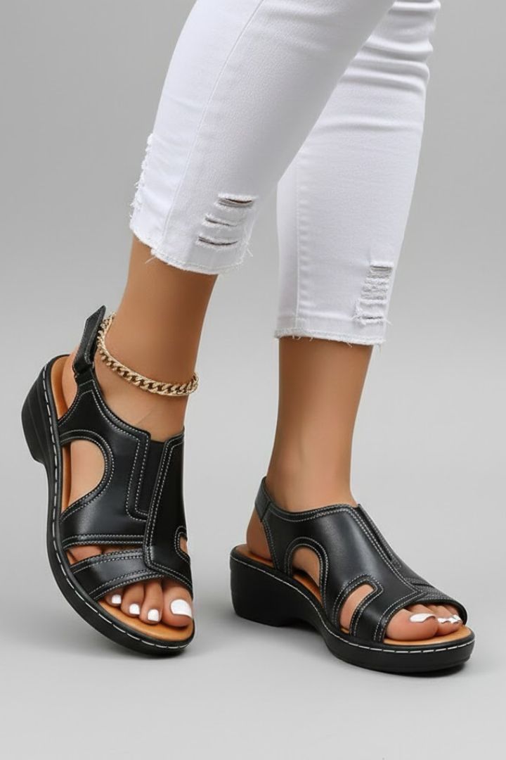 Xara | Women's Platform Sandals | Open Toe Cutout Upper