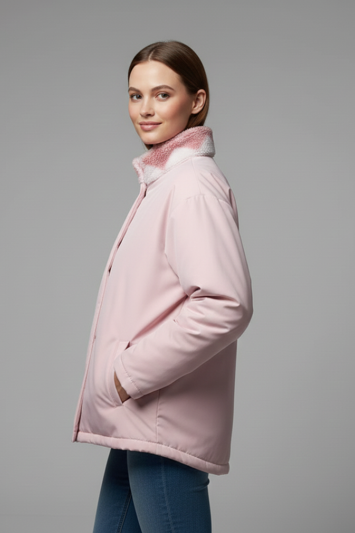 Fiamma | Women's Reversible Coat | Heart Pattern Hood