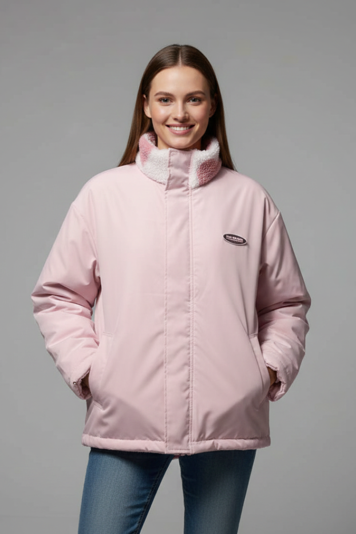 Fiamma | Women's Reversible Coat | Heart Pattern Hood