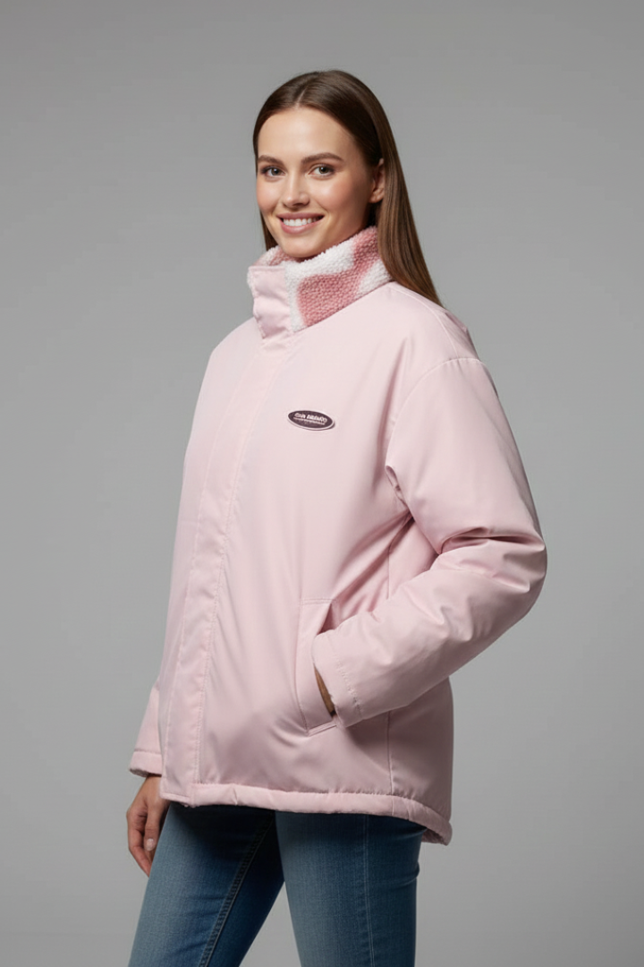 Fiamma | Women's Reversible Coat | Heart Pattern Hood