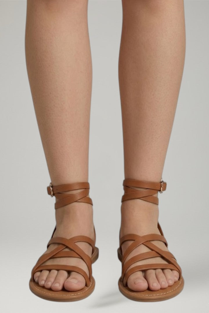 Seaxburh | Women's Sandals | Crossed Straps Adjustable Fastening