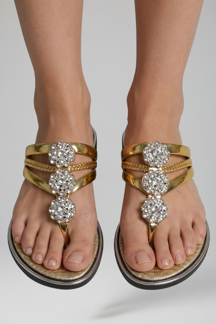 Alveva | Women's Sandals | Embellished Straps Cushioned Footbed