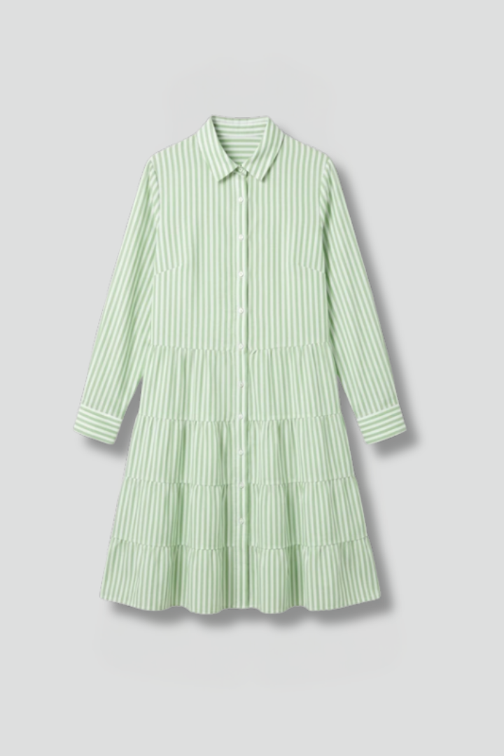 Kira | Women's Shirt Dress | Button Closure Tiered Skirt