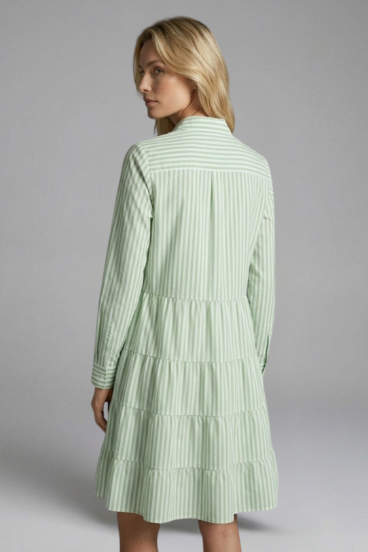 Kira | Women's Shirt Dress | Button Closure Tiered Skirt