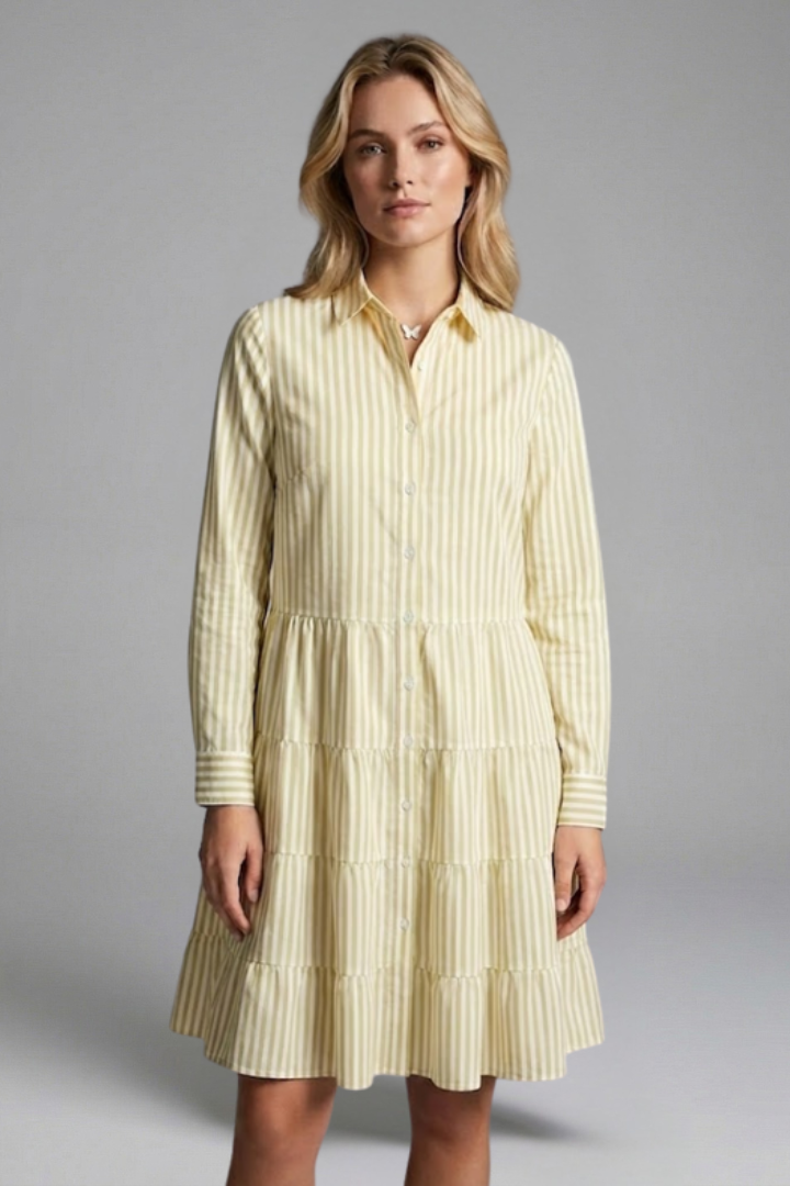 Kira | Women's Shirt Dress | Button Closure Tiered Skirt