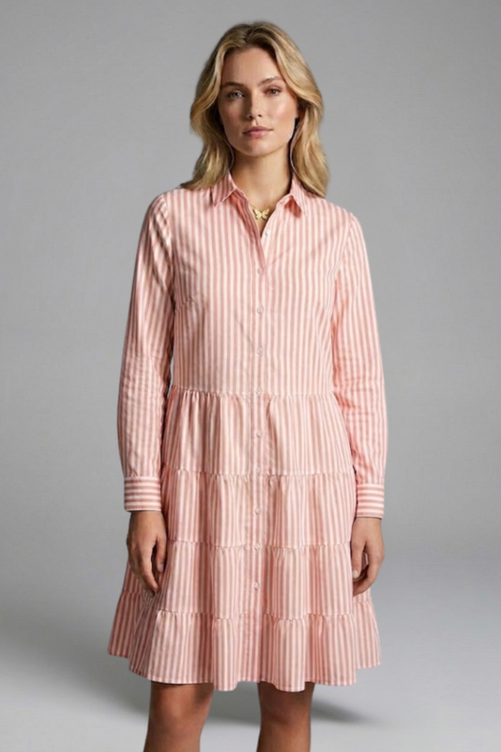 Kira | Women's Shirt Dress | Button Closure Tiered Skirt