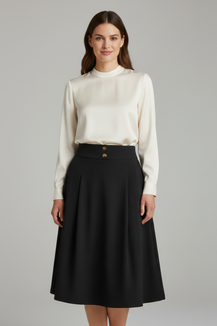 Pola | Women's Skirt | High Waist Flared Hem