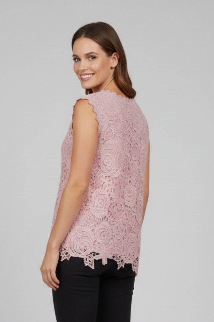 Dalena | Women's Blouse | Sleeveless V-Neckline Textured Surface