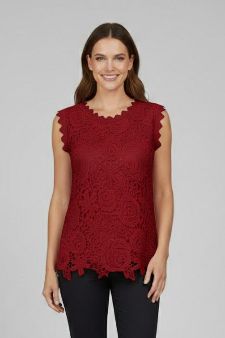 Dalena | Women's Blouse | Sleeveless V-Neckline Textured Surface
