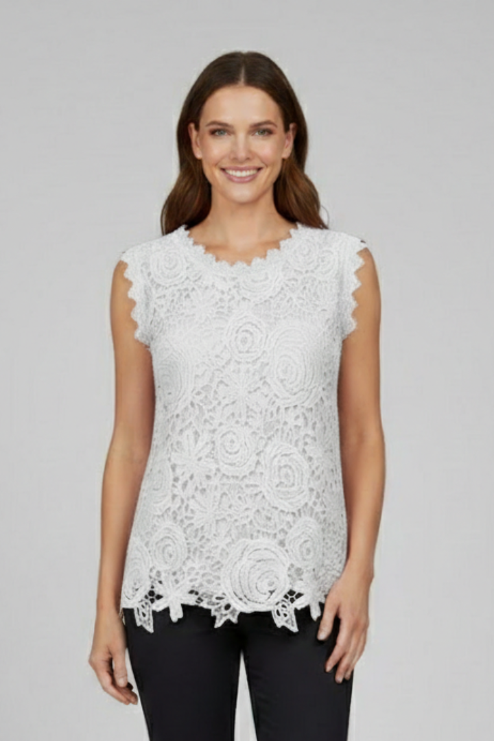 Dalena | Women's Blouse | Sleeveless V-Neckline Textured Surface