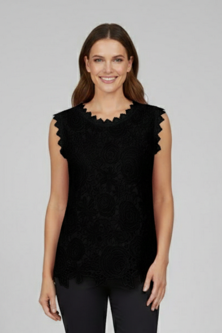 Dalena | Women's Blouse | Sleeveless V-Neckline Textured Surface