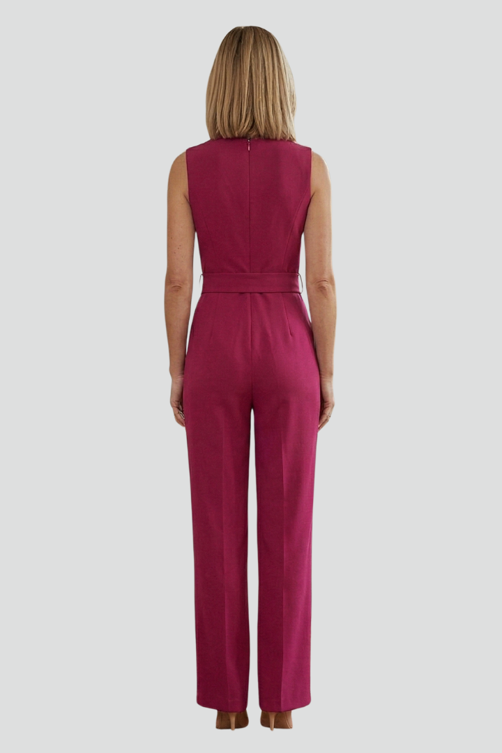 Yolanda | Women's Jumpsuit | Sleeveless V-Neck Tie Waist