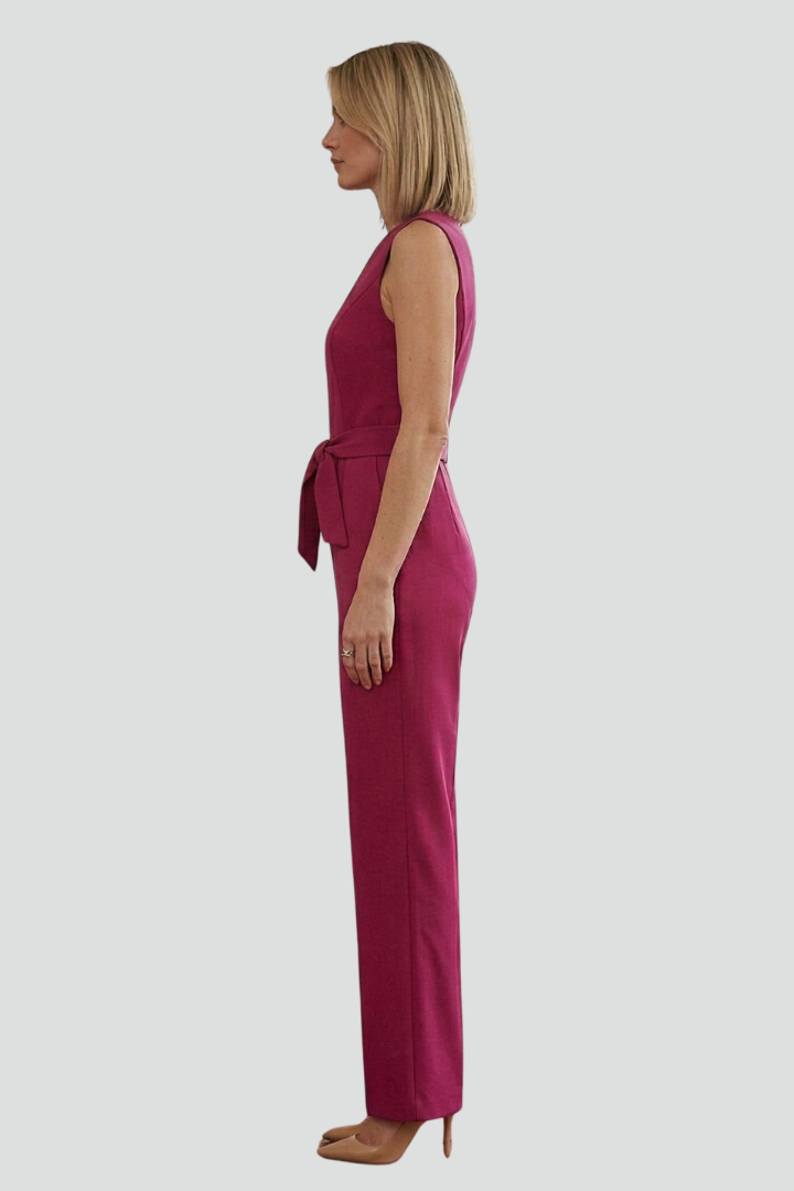 Yolanda | Women's Jumpsuit | Sleeveless V-Neck Tie Waist