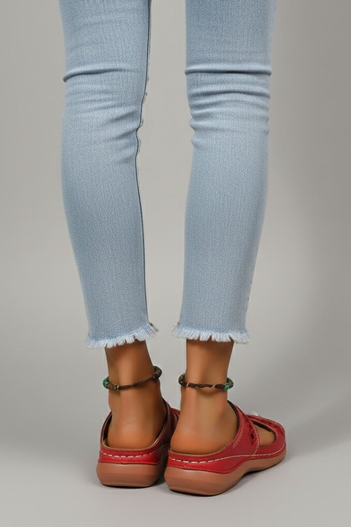 Nemesis | Women's Slide Sandals | Dual Straps Decorative Cutouts