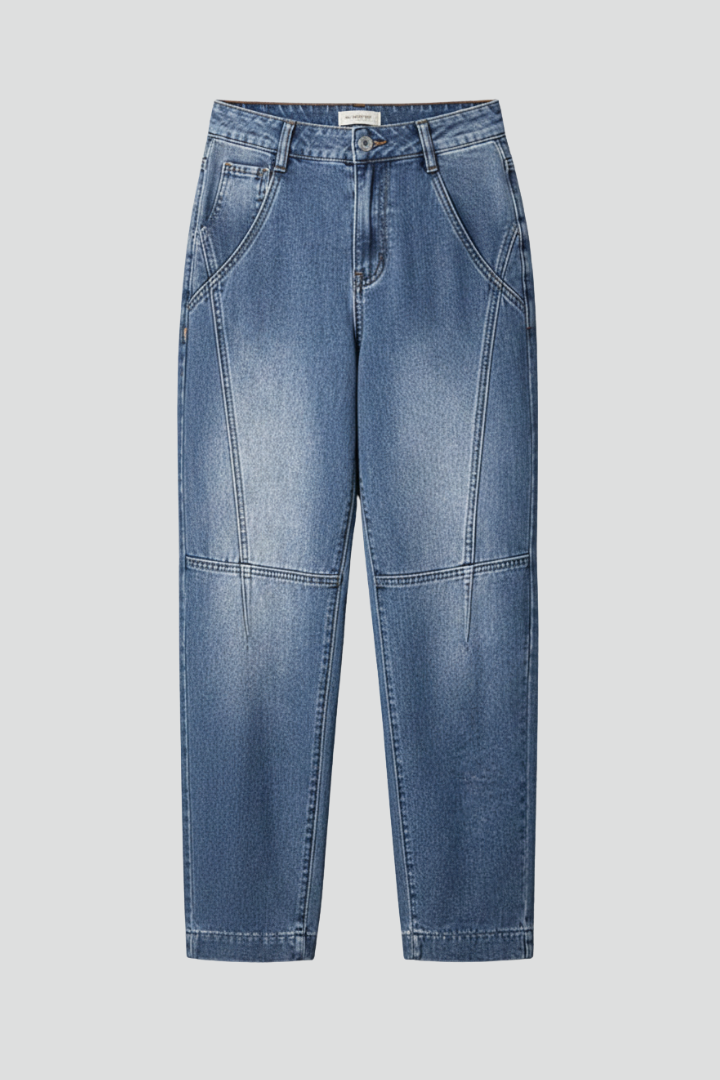 Appa | Women's Jeans | Straight-Leg Front Fastening Seam Detail