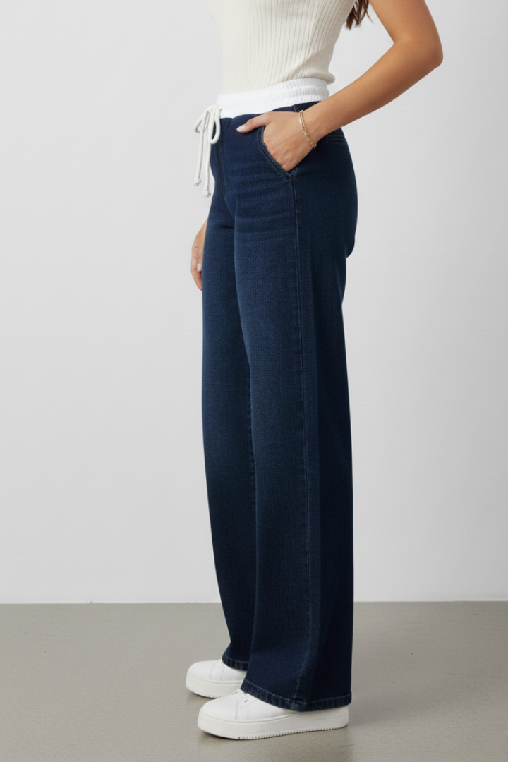 Adda | Women's Trousers | Straight-Leg Elastic Waist Drawstring