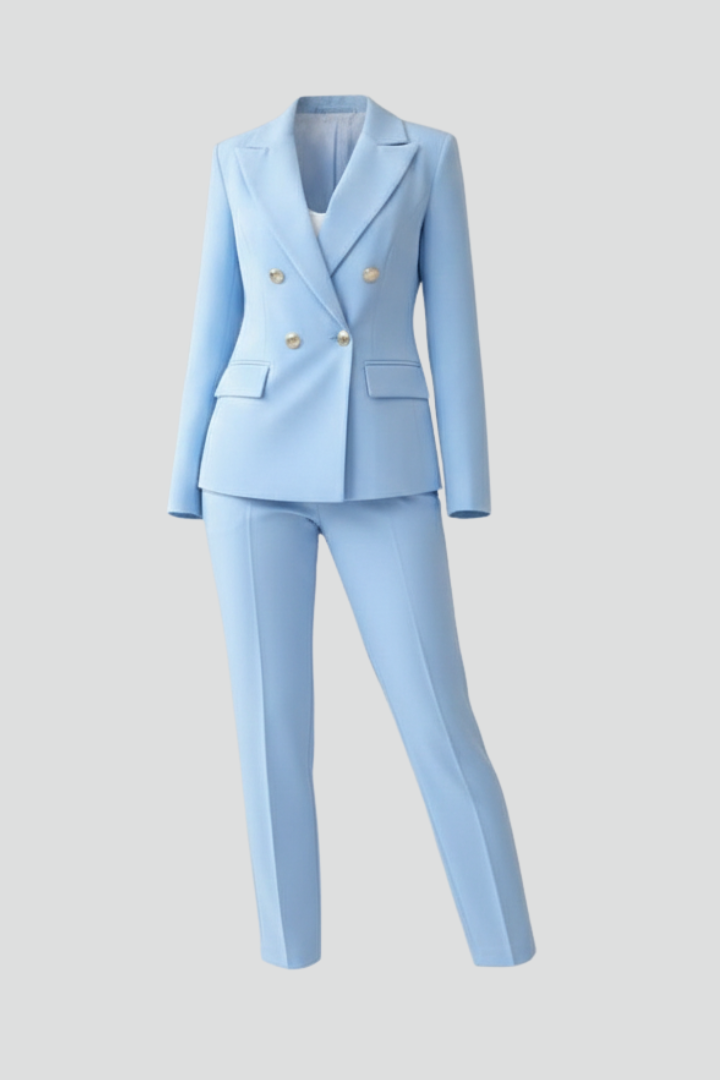 Isla | Women's Suit Set | Buttoned Jacket Straight-Leg Trousers