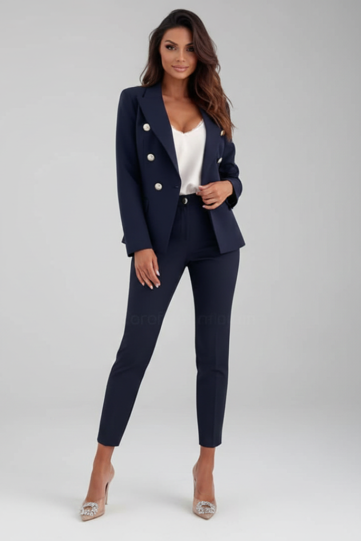 Isla | Women's Suit Set | Buttoned Jacket Straight-Leg Trousers