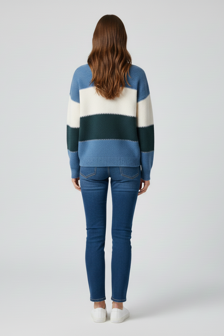 Ursula | Women's Sweater | Striped Surface Relaxed Shape