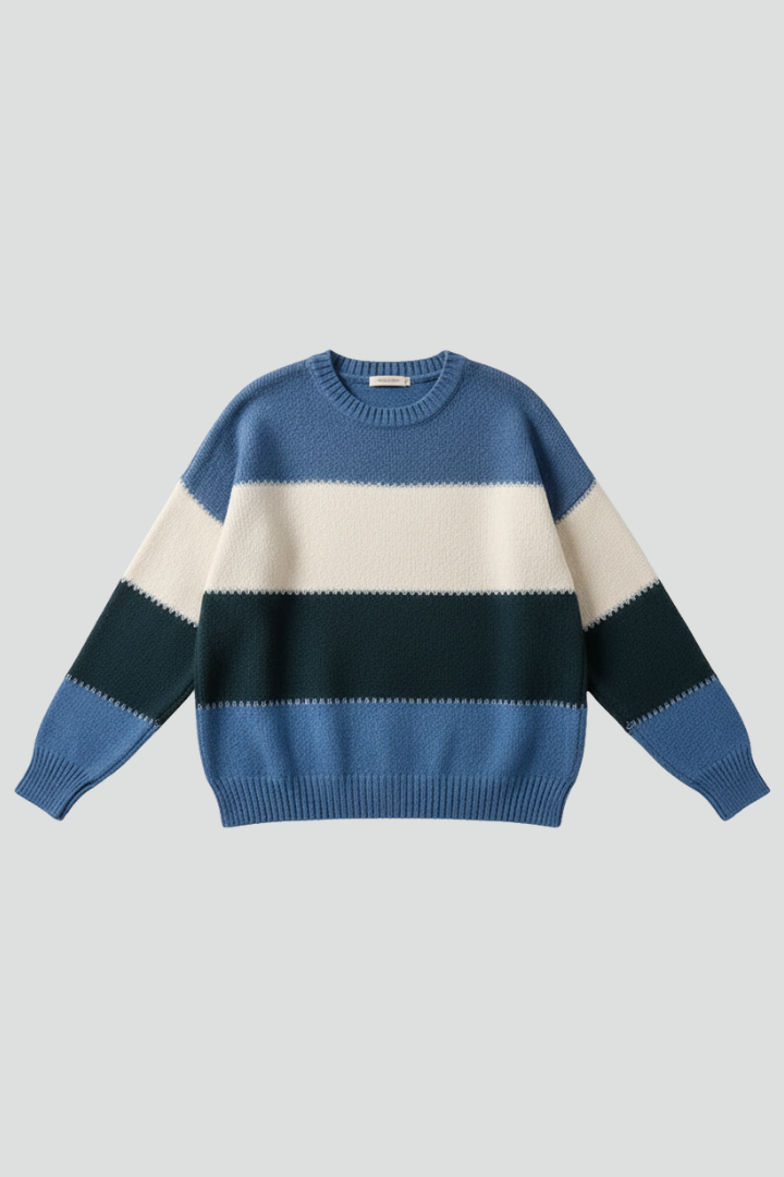 Ursula | Women's Sweater | Striped Surface Relaxed Shape