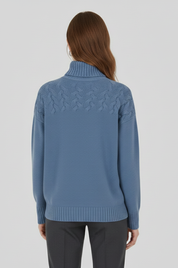 Yuna | Women's Sweater | Turtleneck Textured Cable Pattern
