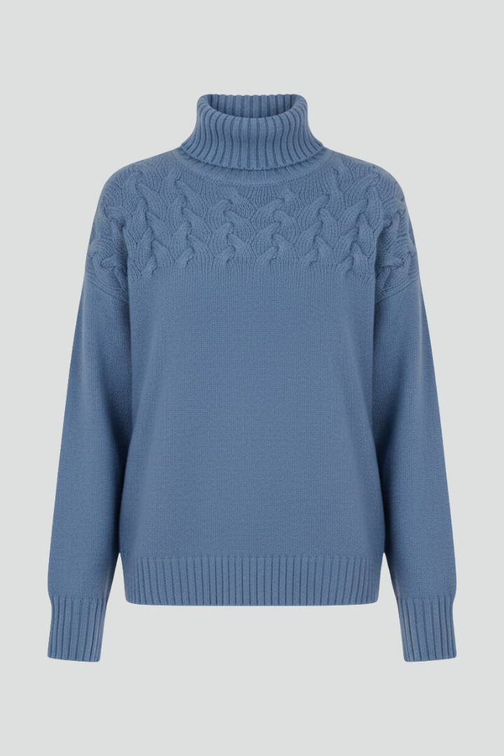 Yuna | Women's Sweater | Turtleneck Textured Cable Pattern