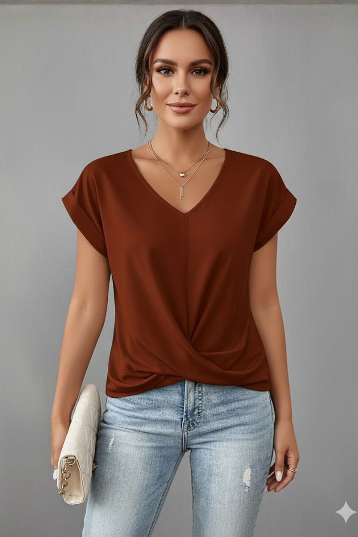 Rena | Women's T-Shirt | V-Neckline Short Sleeves
