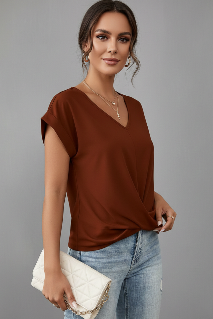 Rena | Women's T-Shirt | V-Neckline Short Sleeves