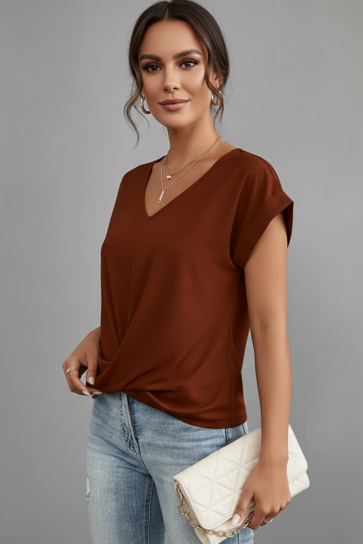 Rena | Women's T-Shirt | V-Neckline Short Sleeves