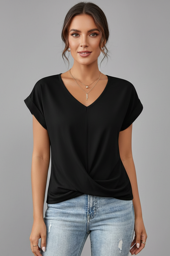 Rena | Women's T-Shirt | V-Neckline Short Sleeves