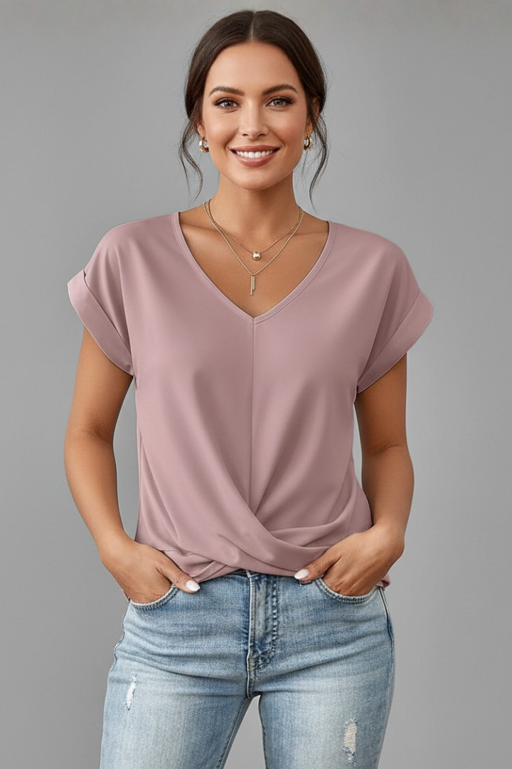 Rena | Women's T-Shirt | V-Neckline Short Sleeves