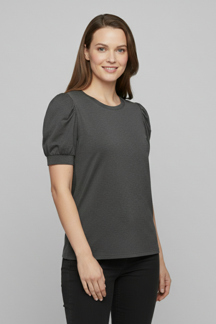 Verity | Women's T-Shirt | V-Neckline Puff Sleeves