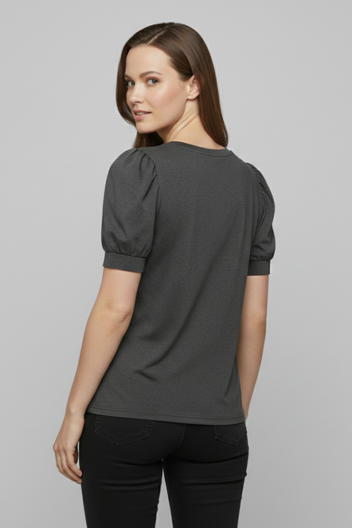 Verity | Women's T-Shirt | V-Neckline Puff Sleeves