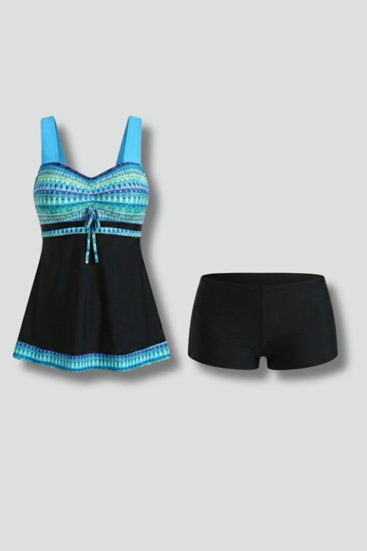 Mala | Women's Tankini Swimsuit | Tie Top Ruched Skirt