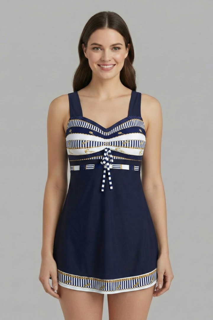 Mala | Women's Tankini Swimsuit | Tie Top Ruched Skirt