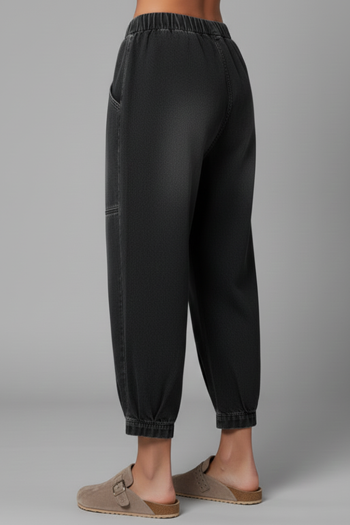 Uala | Women's Jeans | Tapered Elastic Waist Pockets