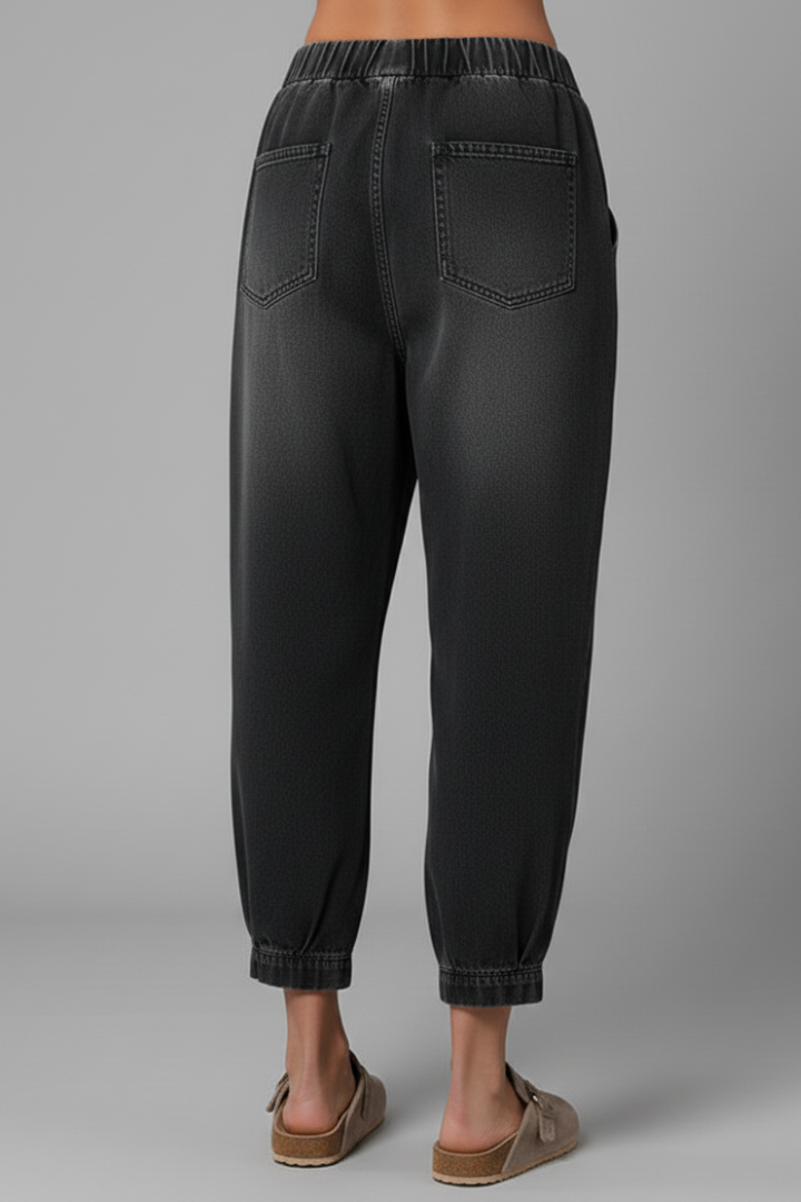 Uala | Women's Jeans | Tapered Elastic Waist Pockets