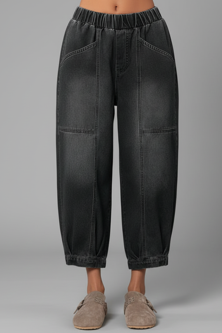 Uala | Women's Jeans | Tapered Elastic Waist Pockets