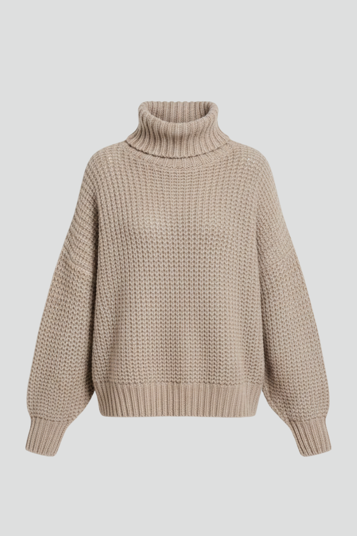 Delia | Women's Jumper | Textured Turtleneck Long Sleeves