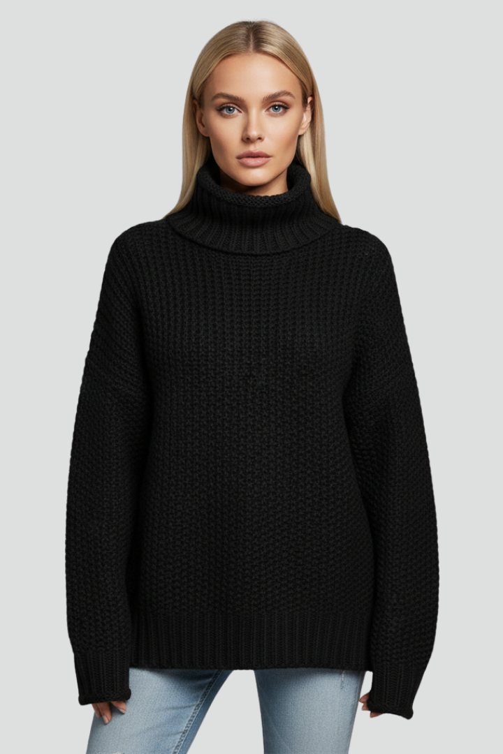 Delia | Women's Jumper | Textured Turtleneck Long Sleeves
