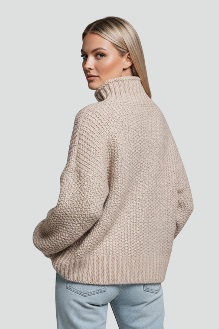 Delia | Women's Jumper | Textured Turtleneck Long Sleeves